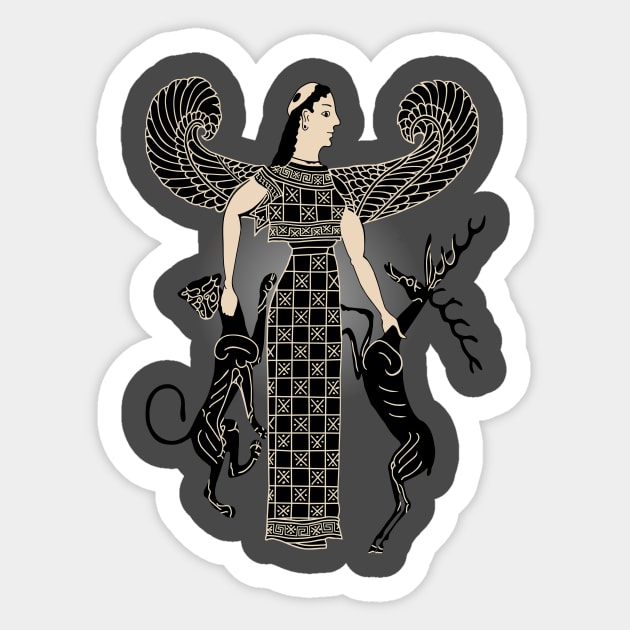 Artemis, Stag & Panther Sticker by Mosaicblues